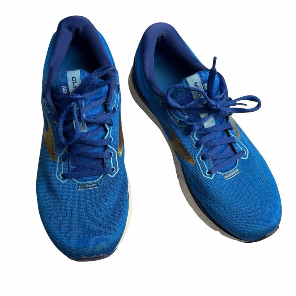 BROOKS Mens Sneakers Glycerin 18 Blue Running Shoes size 8.5
